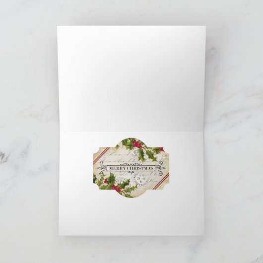 Kerstangels Feestdagen Kaart (Binnen)