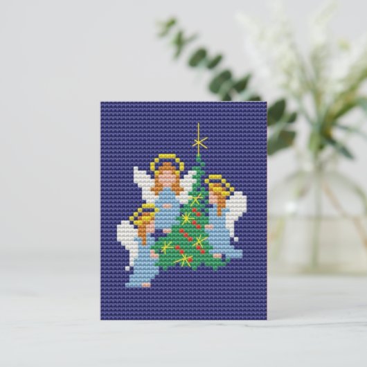 Kerstangels Feestdagenkaart (Staand voorkant)