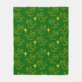 Kerstangels Fleece Deken