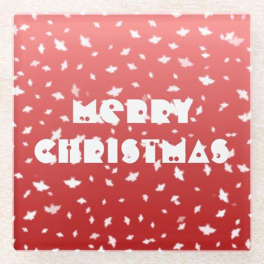 Kerstangels Glazen Onderzetter (Voorkant)