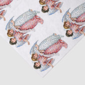 kerstangels in roze en blauw tissuepapier (Detail)