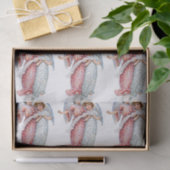 kerstangels in roze en blauw tissuepapier (Geschenk)