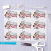 kerstangels in roze en blauw tissuepapier (Craft)