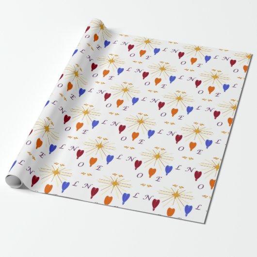 KerstAngels in Star Noel Cadeaupapier (Uitgerold)