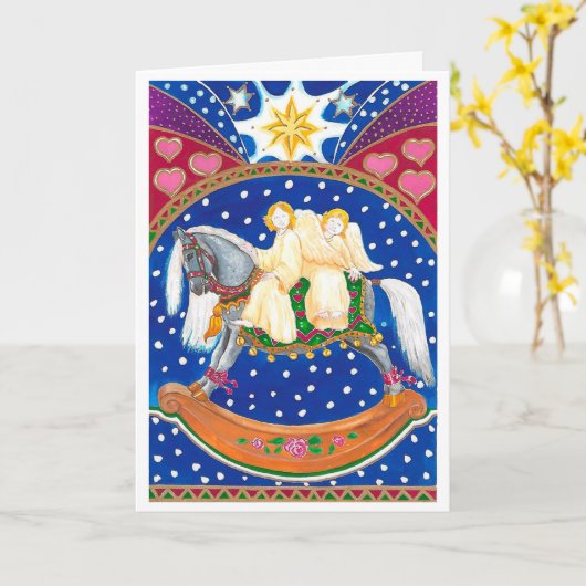 Kerstangels Kaart (Gele Bloem)