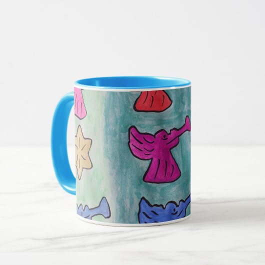 kerstangels met Mok van Trumpets (Voorkant links)
