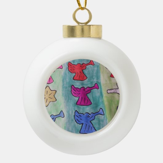 kerstangels met Ornament van Trumpets (Voorkant)