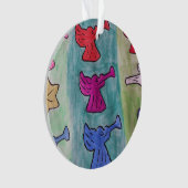 kerstangels met trompetjes acryl ornament (voorkant)