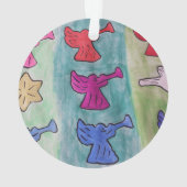 kerstangels met trompetjes acryl ornament (achterkant)