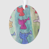 kerstangels met trompetjes acryl ornament (voorkant)
