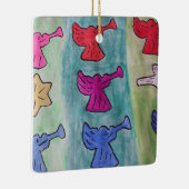 kerstangels met trompetten keramisch ornament (Rechts)
