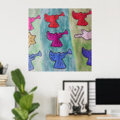 kerstangels met trompetten poster (Thuiskantoor)