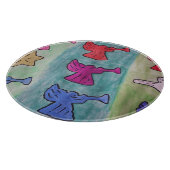 kerstangels met trompetten snijplank (Hoek)