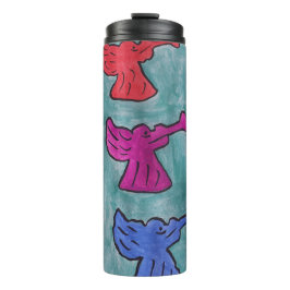 kerstangels met trompetten thermosbeker