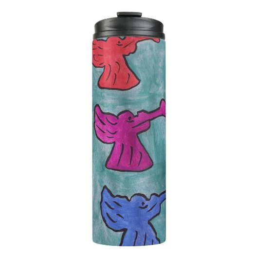 kerstangels met trompetten thermosbeker (Voorkant)