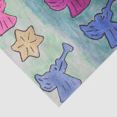kerstangels met trompetten tissuepapier (Detail)
