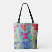 kerstangels met trompetten tote bag (Achterkant)