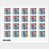 kerstangels met trompetten vierkante sticker (Vel)
