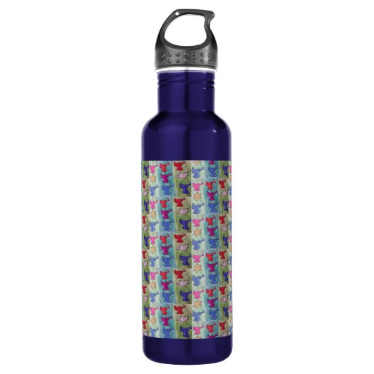 kerstangels met trompetten waterfles  (Voorkant)