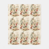 Kerstangels Roodboomkonijn Fleece Deken (Voorkant)