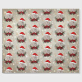 Kerstangst Kind Geitte Poinsettia Wreator Cadeaupapier (Vlak)