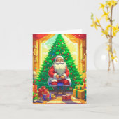 Kerstanime A - AI - Kerstman Kaart (Gele Bloem)
