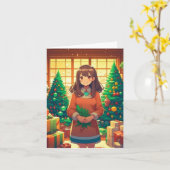 Kerstanime C - AI Kaart (Gele Bloem)