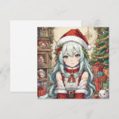 kerstanime feestdagenkaart (Voorkant / Achterkant)