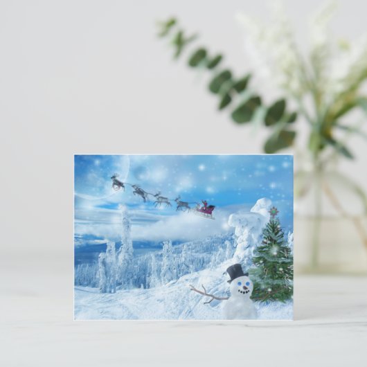 kerstanime feestdagenkaart (Staand voorkant)