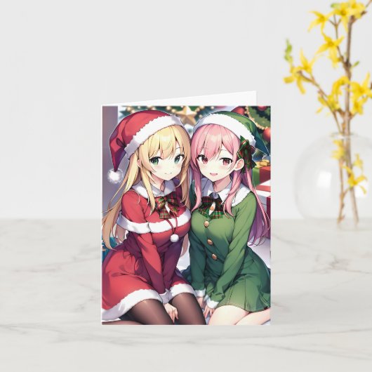 Kerstanime L - AI Kaart (Gele Bloem)