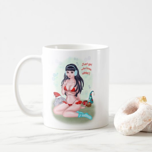 Kerstanime! Levendige indrukken! Koffiemok (Met donut)