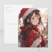 Kerstanimme Girl Feestdagenkaart (Voorkant / Achterkant)