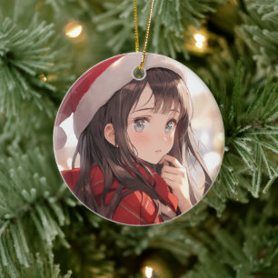 Kerstanimme Girl Keramisch Ornament
