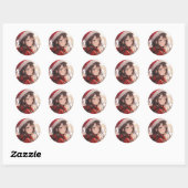 Kerstanimme Girl Ronde Sticker (Vel)