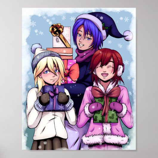 Kerstanimme Girls Poster (Voorkant)