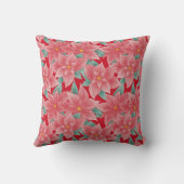 Kerstanjelier met monogram Rood Kerstmis Poinsetti Kussen (Achterkant)