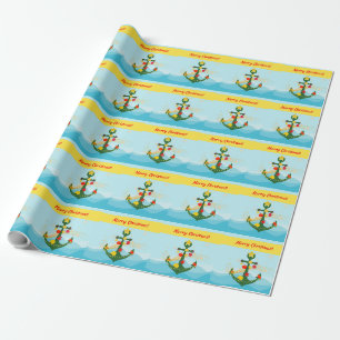 Kerstanker voor op zee cadeaupapier