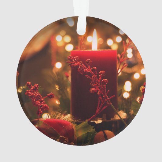 Kerstannament acrylronde lichtkaars ornament (achterkant)