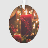 Kerstannament acrylronde lichtkaars ornament (voorkant)