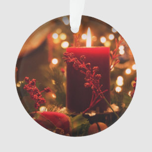 Kerstannament acrylronde lichtkaars ornament