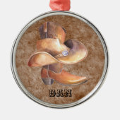 Kerstannament Cowboy's Boot & Pet met verf Metalen Ornament (Voorkant)