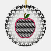 Kerstannament leraar - Houndstooth Apple Keramisch Ornament (Voorkant)