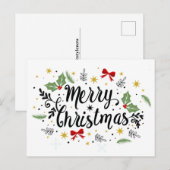 Kerstansichtkaart - Prettig Kerstfeest Feestdagenkaart (Voorkant / Achterkant)