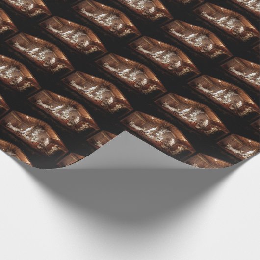 Kerstantieke Jezus Natitivity Manger Scene Cadeaupapier (Hoek)