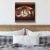 Kerstantieke Jezus Natitivity Manger Scene Canvas Afdruk (Insitu (Slaapkamer))