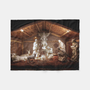 Kerstantieke Jezus Natitivity Manger Scene Fleece Deken