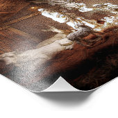 Kerstantieke Jezus Natitivity Manger Scene Foto Afdruk (Hoek)