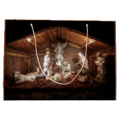 Kerstantieke Jezus Natitivity Manger Scene Groot Cadeauzakje (Achterkant)