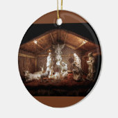 Kerstantieke Jezus Natitivity Manger Scene Keramisch Ornament (Links)