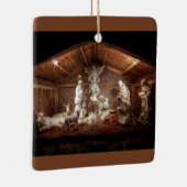 Kerstantieke Jezus Natitivity Manger Scene Keramisch Ornament (Rechts)
